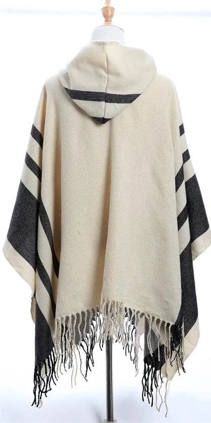 Poncho Femme Fin à Capuche