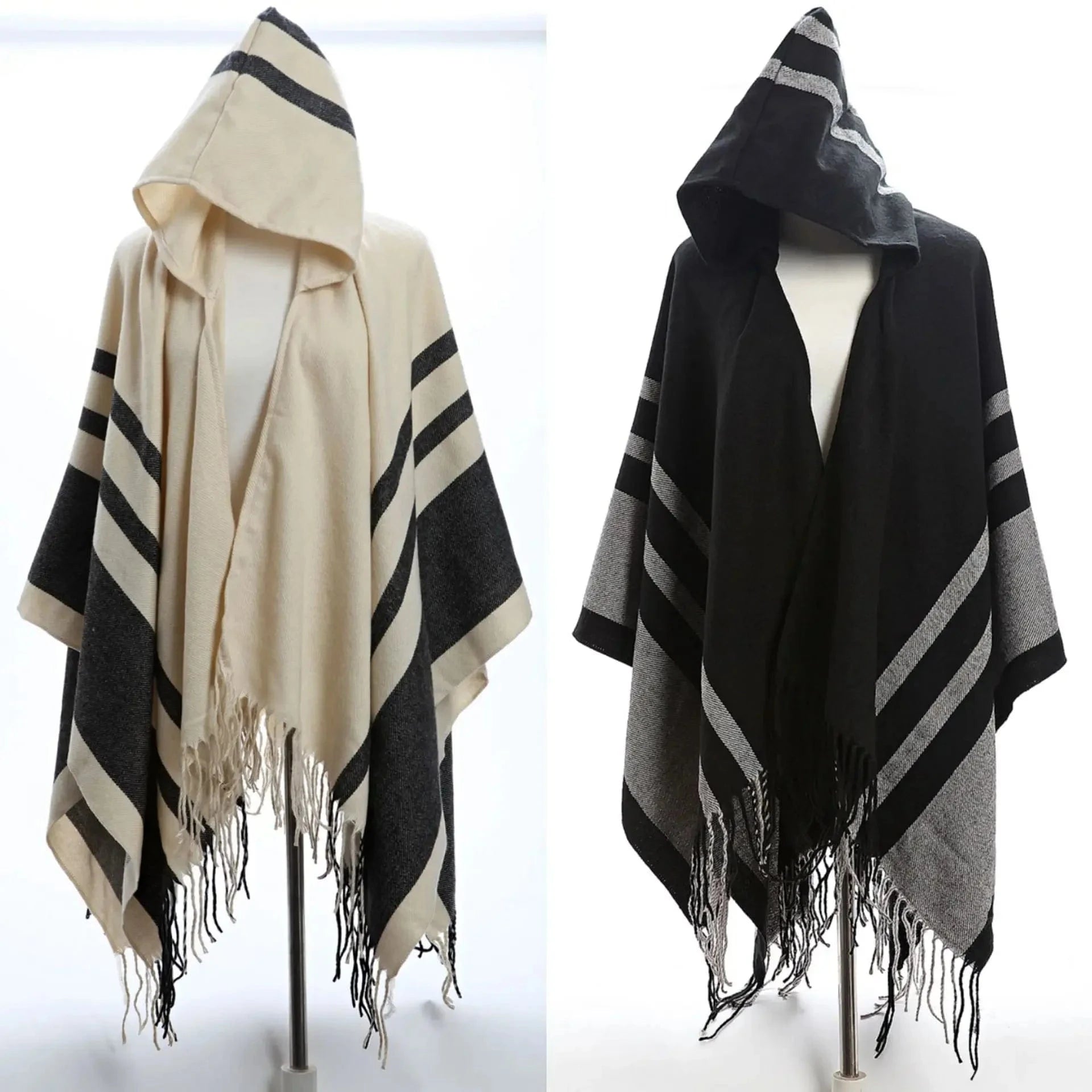 Poncho Femme Fin à Capuche