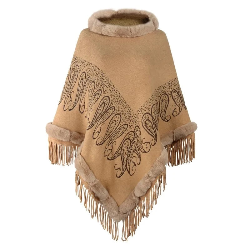 Poncho Femme Fin Fourrure