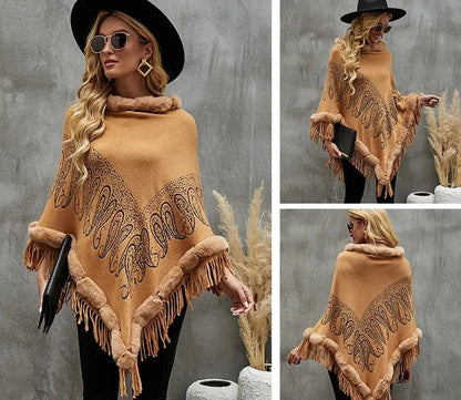 Poncho Femme Fin Fourrure