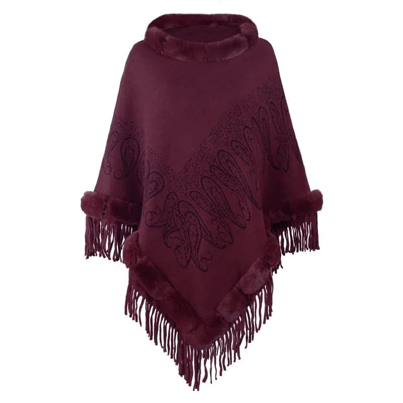 Poncho Femme Fin Fourrure