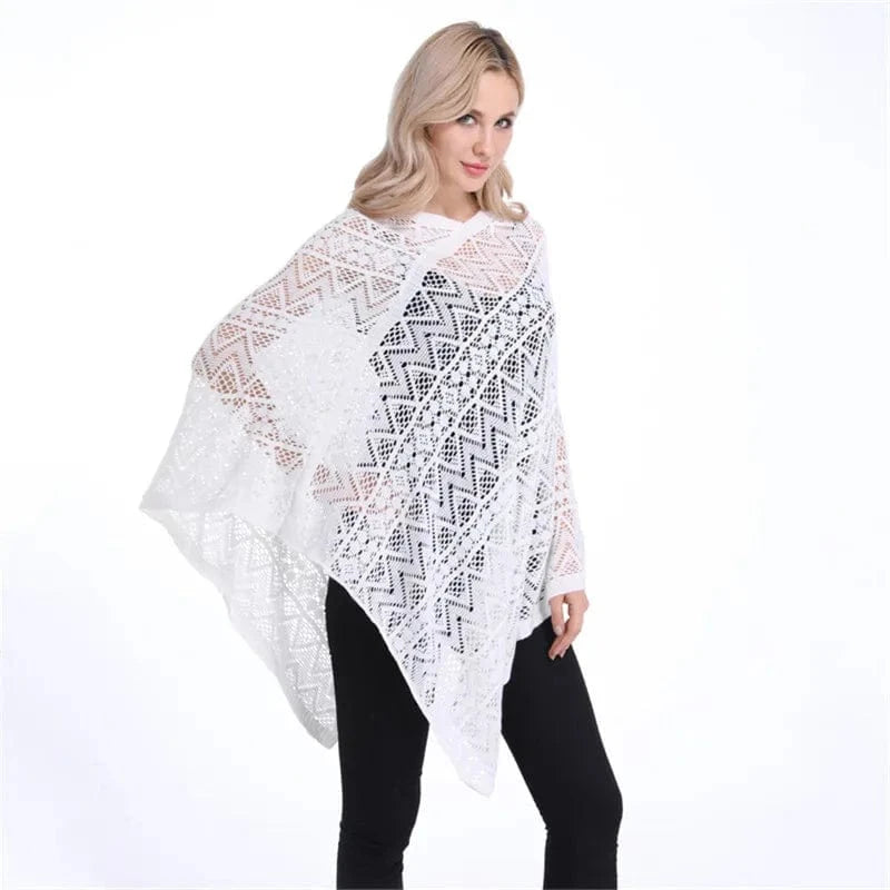 Poncho Femme Fin Rayures