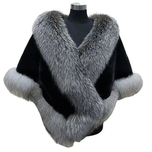 Poncho Femme Fourrure Luxe