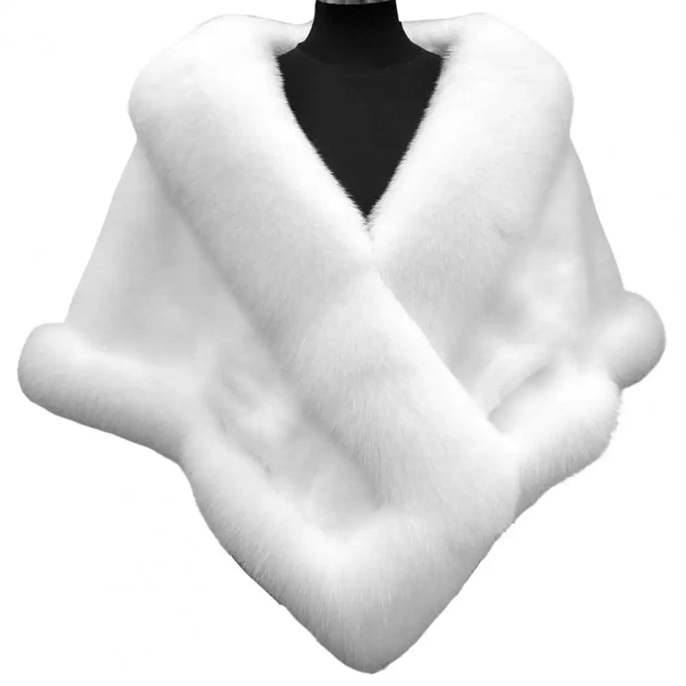 Poncho Femme Fourrure Luxe