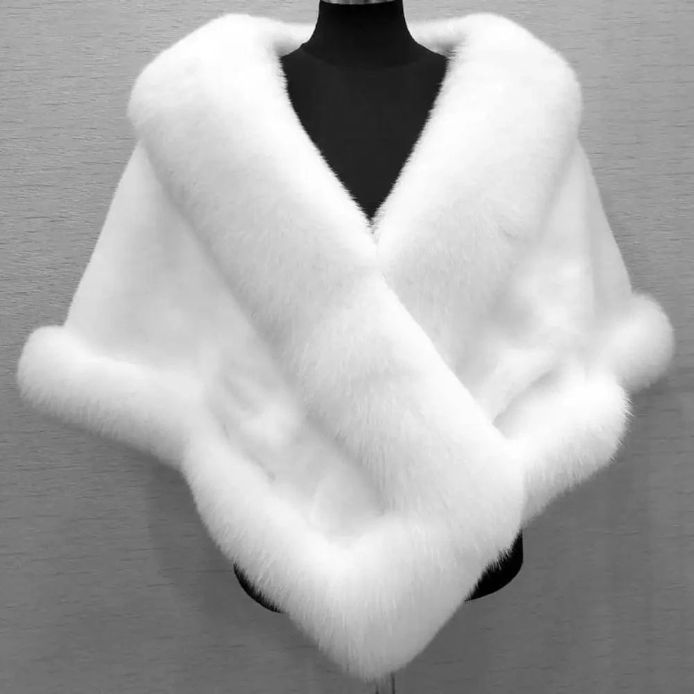 Poncho Femme Fourrure Luxe