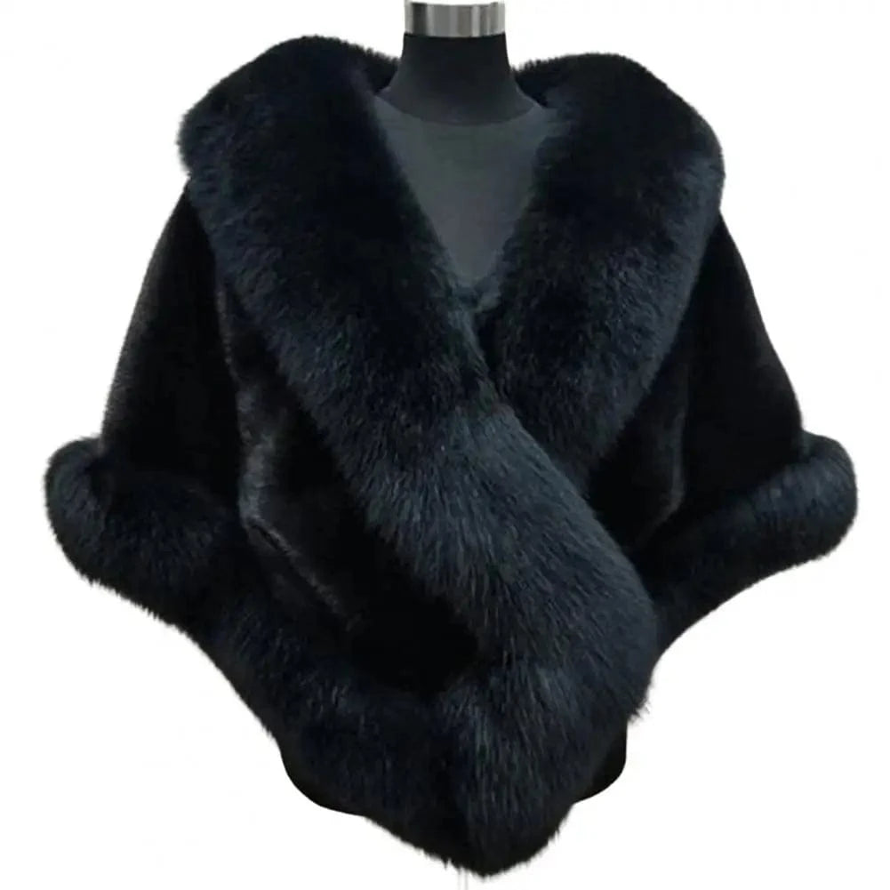 Poncho Femme Fourrure Luxe