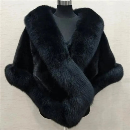 Poncho Femme Fourrure Luxe