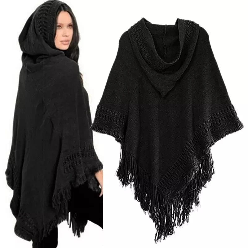 Poncho Femme Hiver Capuche