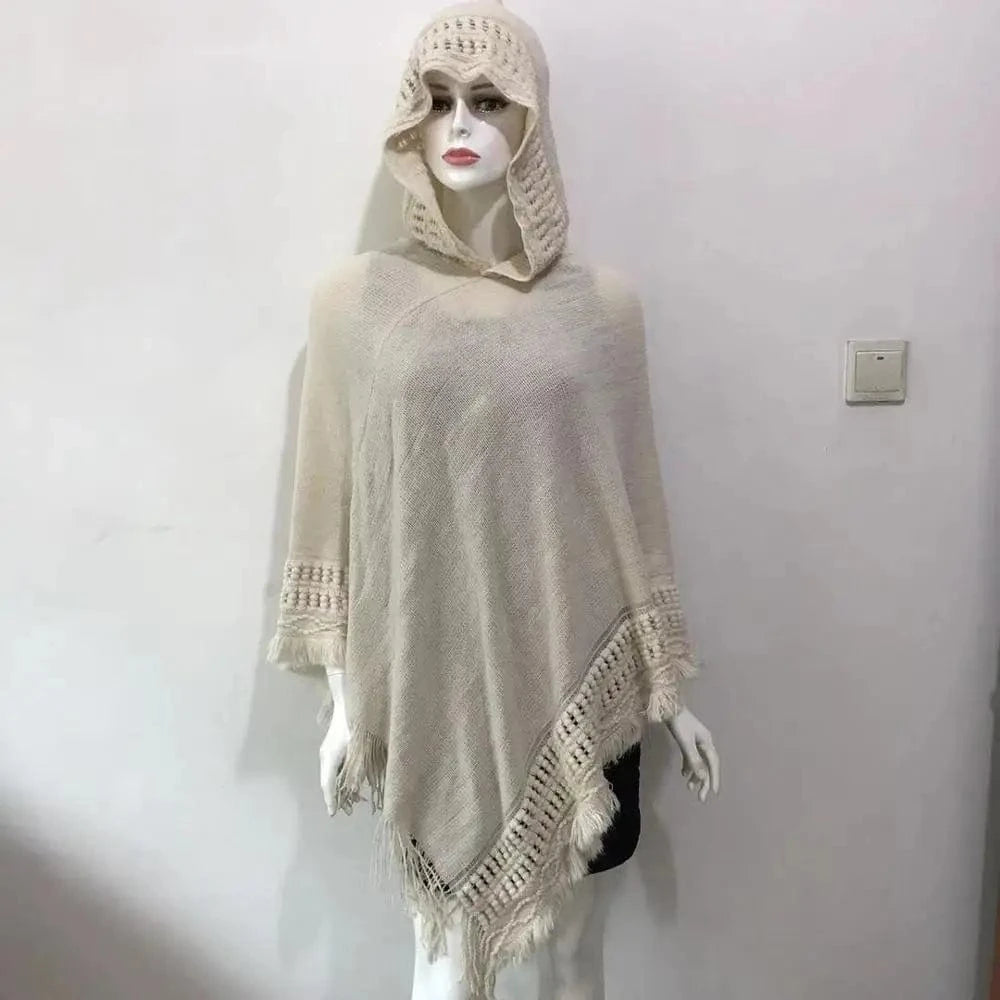Poncho Femme Hiver Capuche