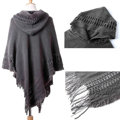 Poncho Femme Hiver Capuche