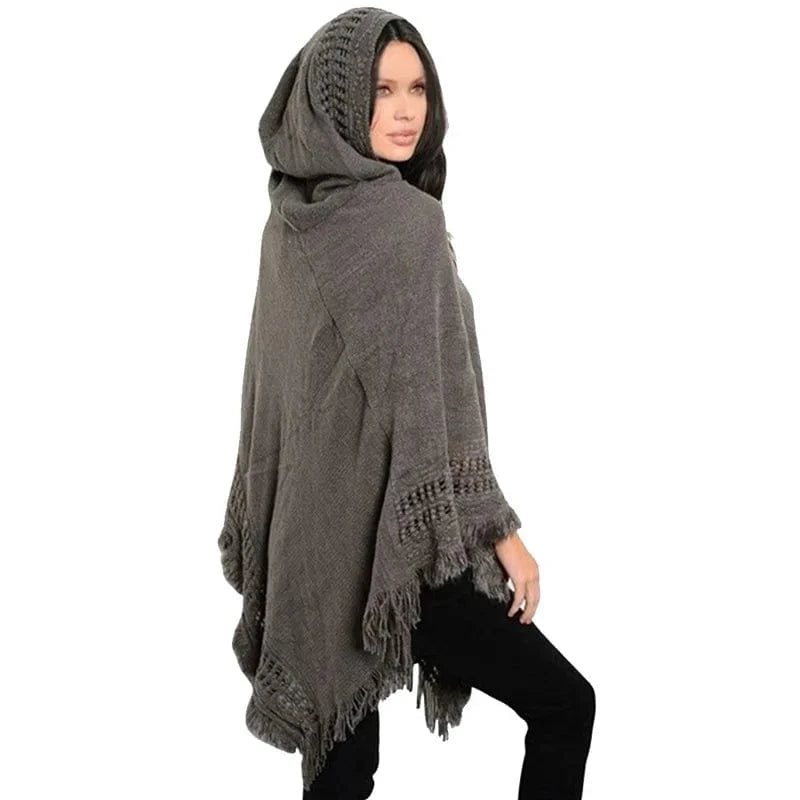 Poncho Femme Hiver Capuche