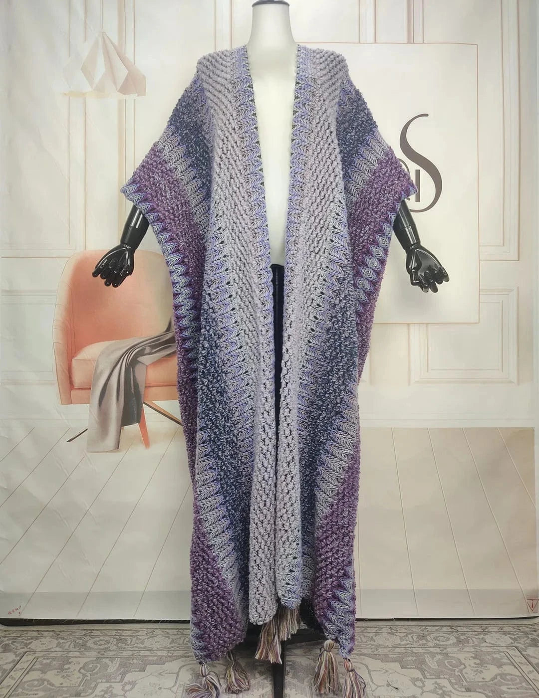 Poncho Femme Long
