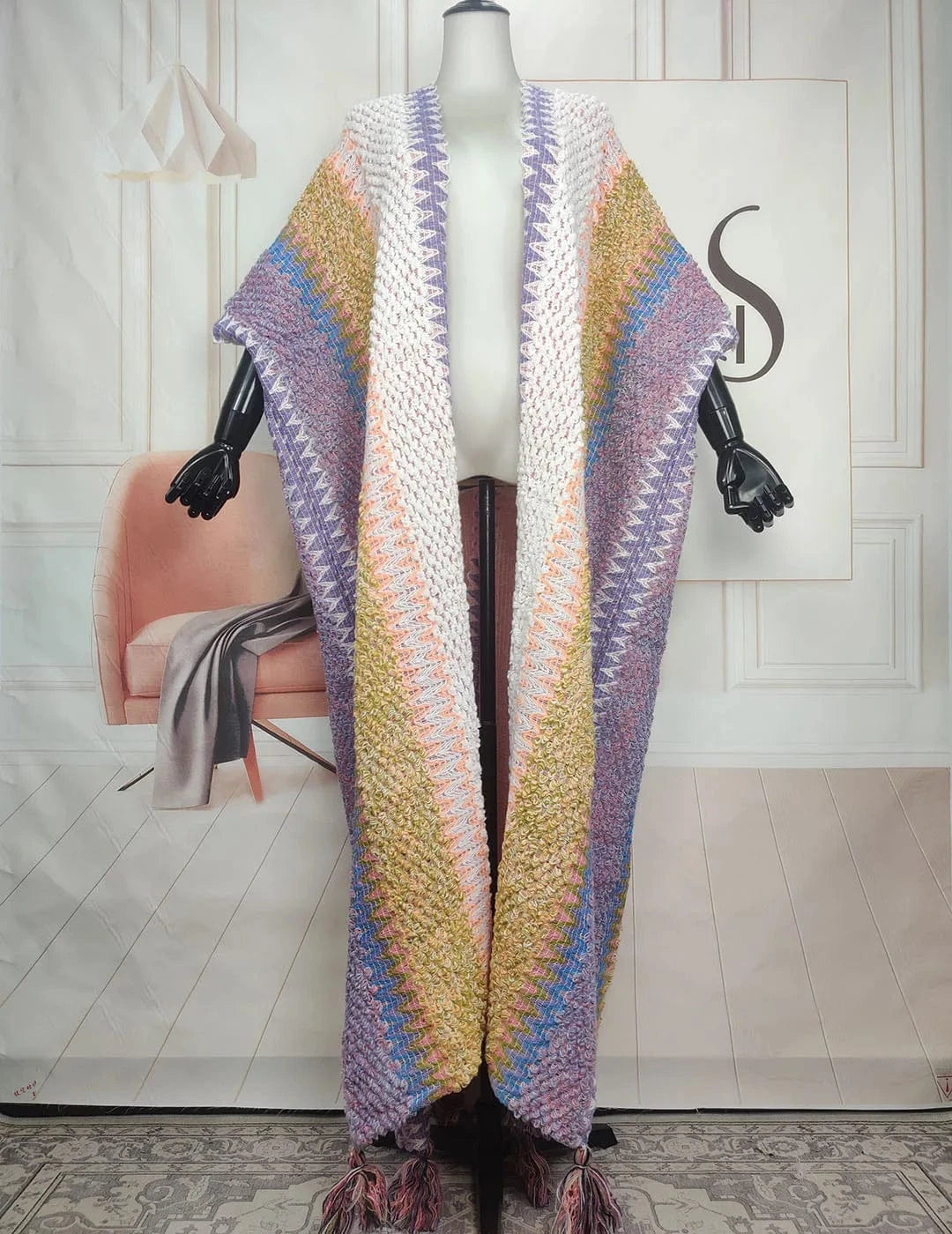 Poncho Femme Long