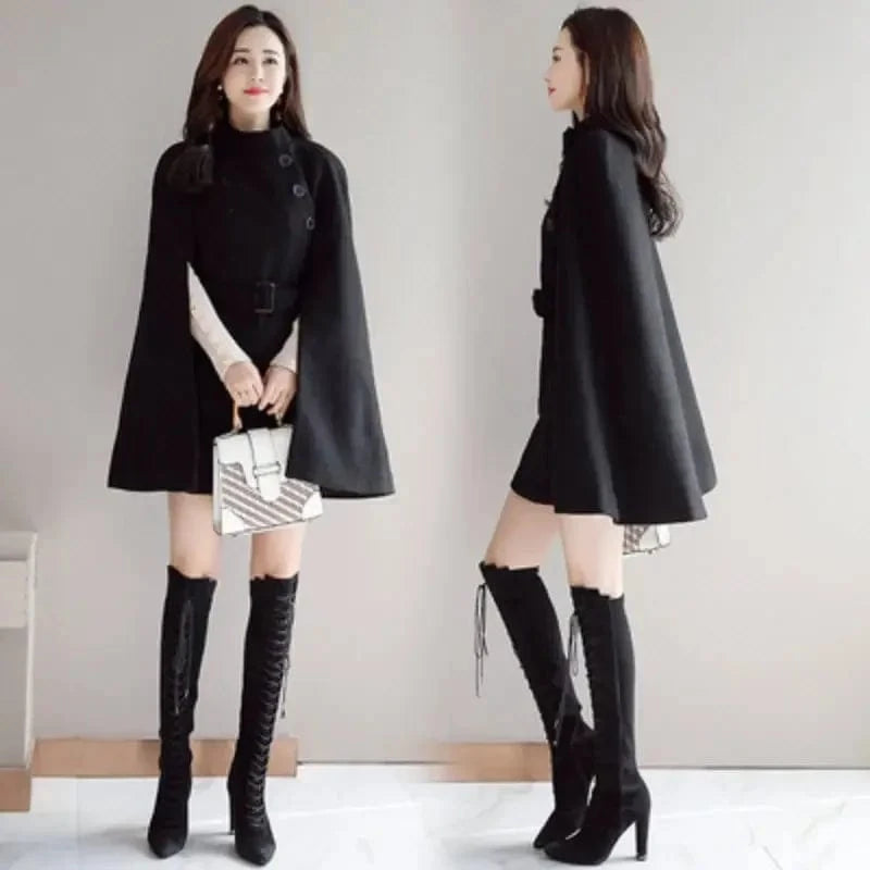 Poncho Femme Long à Ceinture