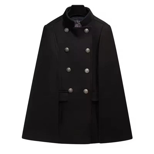 Poncho Femme Manteau à Boutons