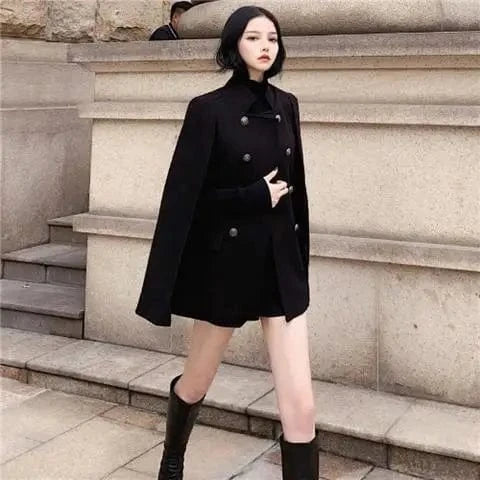 Poncho Femme Manteau à Boutons
