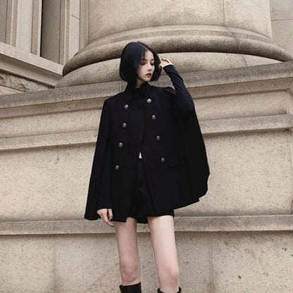 Poncho Femme Manteau à Boutons