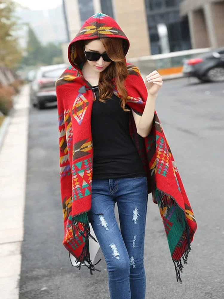 Poncho Femme Mexicain