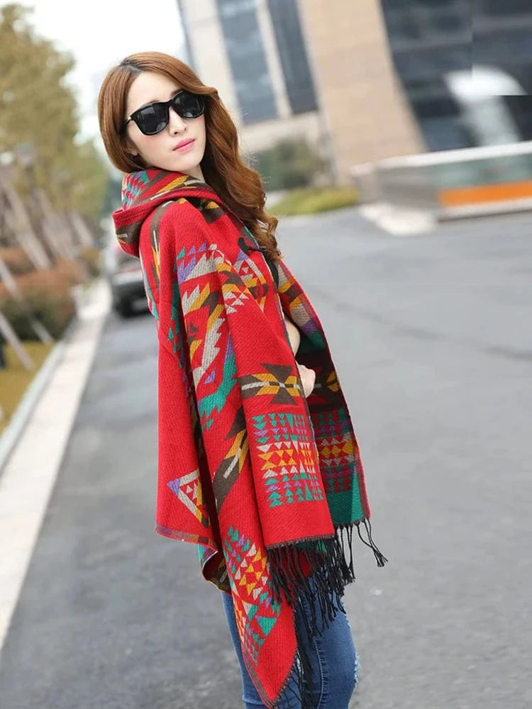 Poncho Femme Mexicain