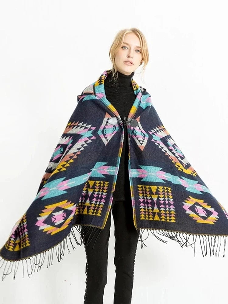 Poncho Femme Mexicain