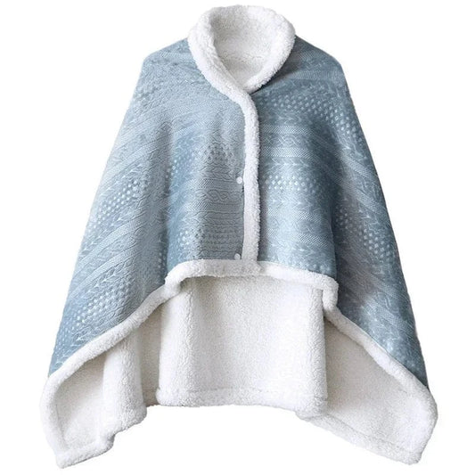 Poncho Femme Plaid Polaire