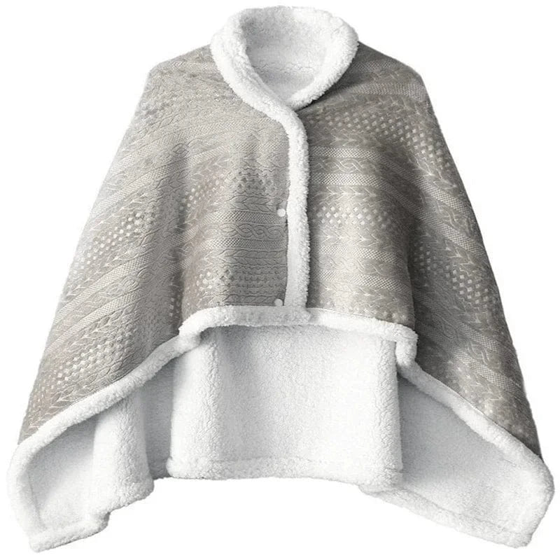 Poncho Femme Plaid Polaire