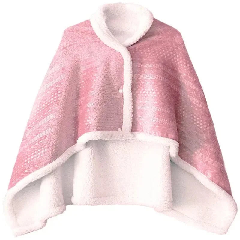 Poncho Femme Plaid Polaire