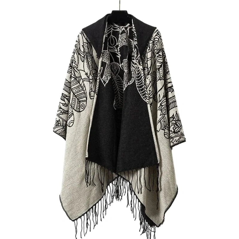 Poncho Homme Extra Long Bicolore