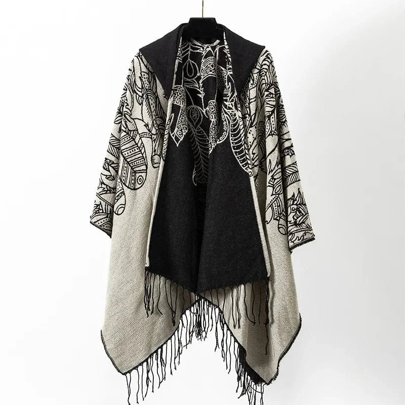 Poncho Homme Extra Long Bicolore
