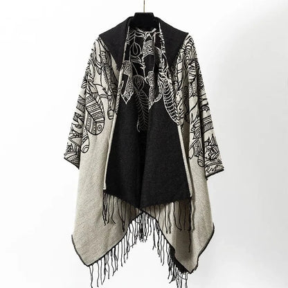 Poncho Homme Extra Long Bicolore