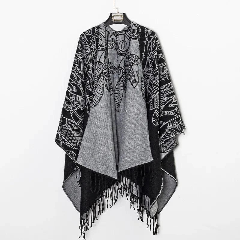 Poncho Homme Extra Long Bicolore