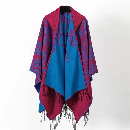 Poncho Homme Extra Long Bicolore