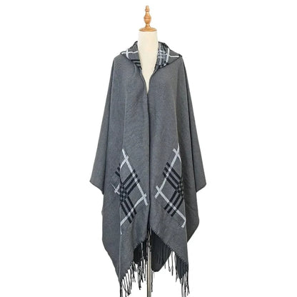 Poncho Homme Fin à Carreaux