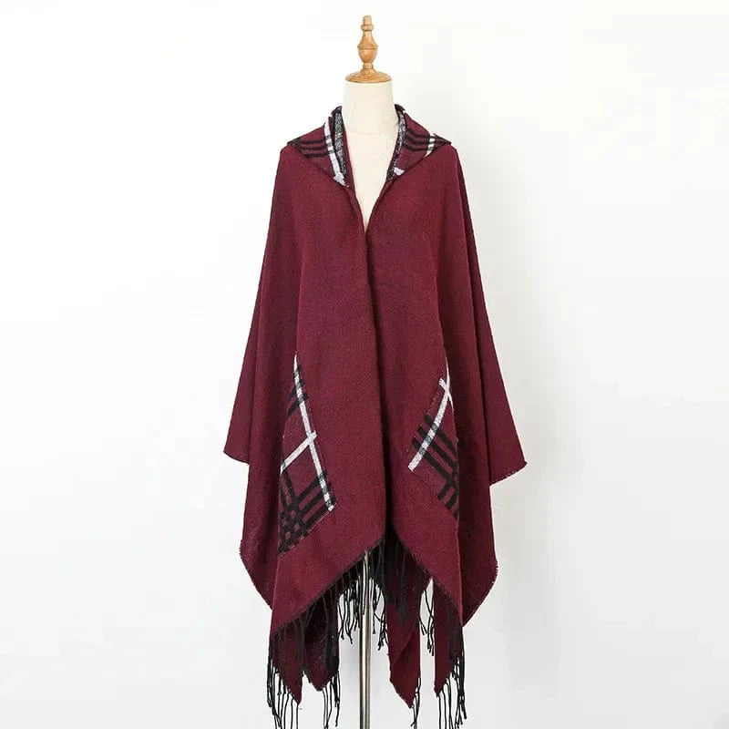 Poncho Homme Fin à Carreaux