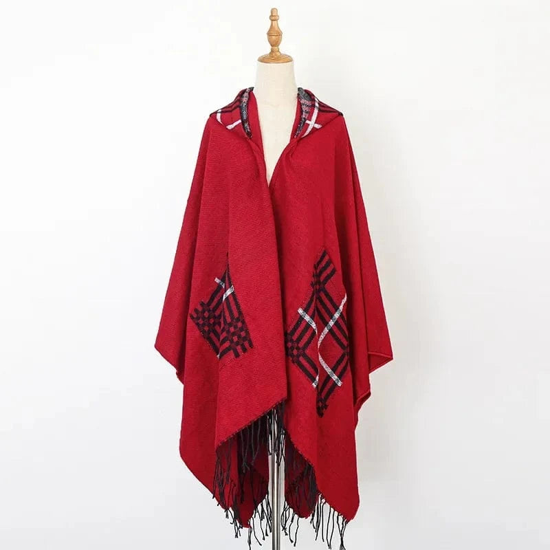 Poncho Homme Fin à Carreaux