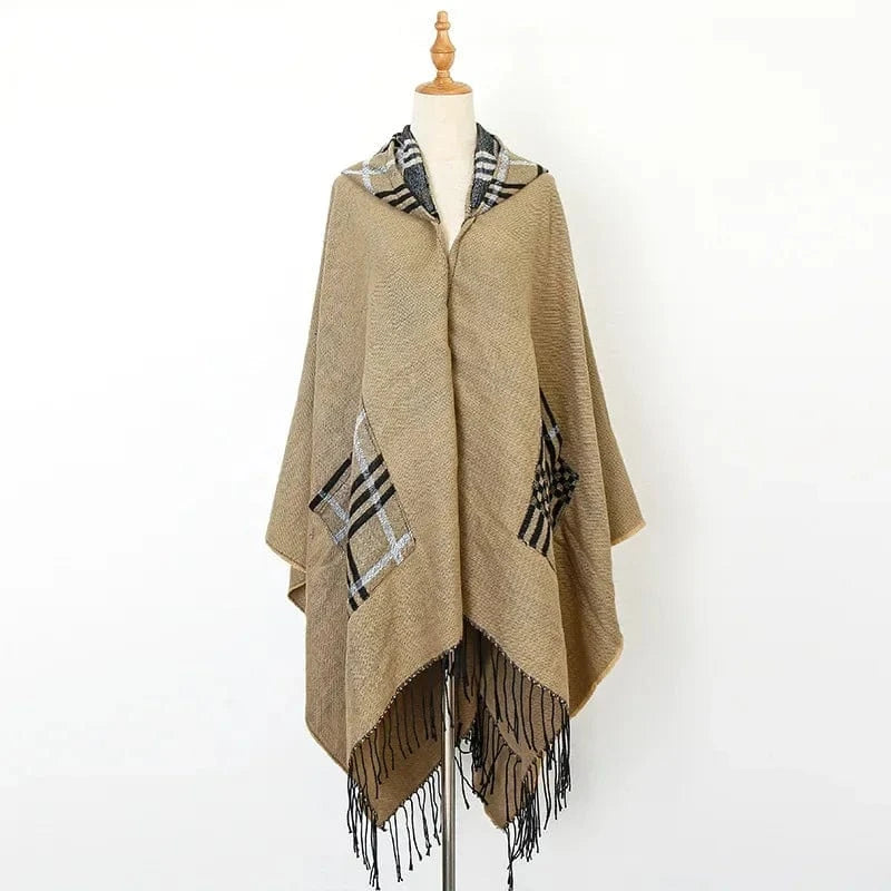 Poncho Homme Fin à Carreaux