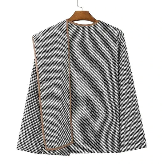 Poncho Homme Fin à Rayures