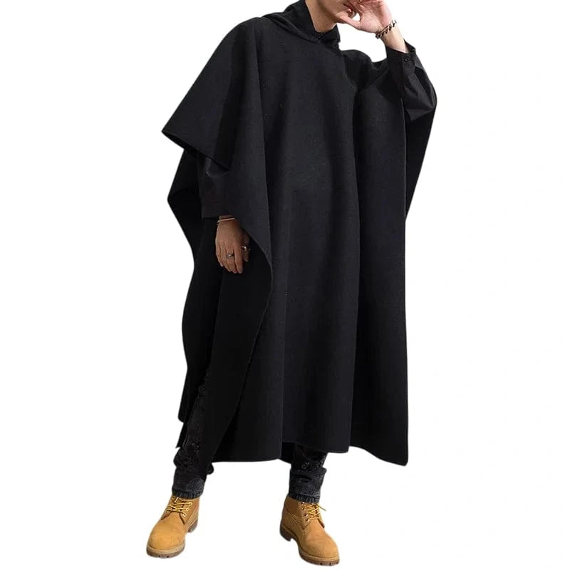 Poncho Homme Long à Capuche
