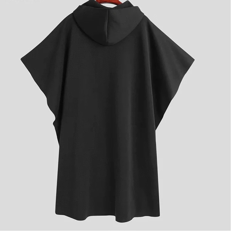 Poncho Homme Long à Capuche