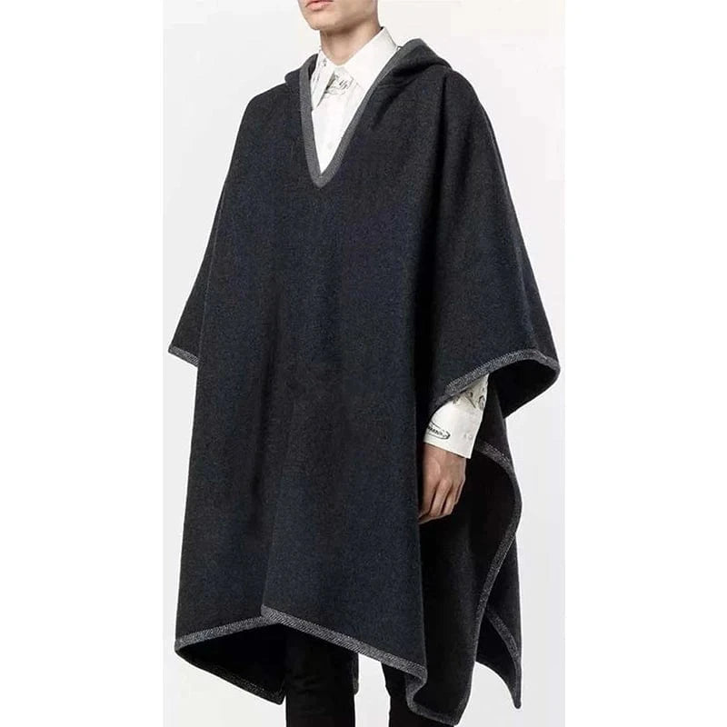 Poncho Homme Long Chaud