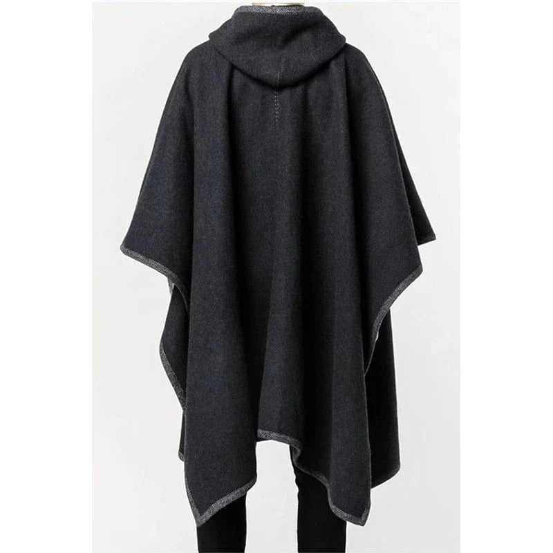 Poncho Homme Long Chaud