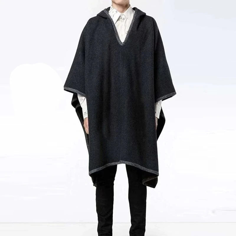 Poncho Homme Long Chaud
