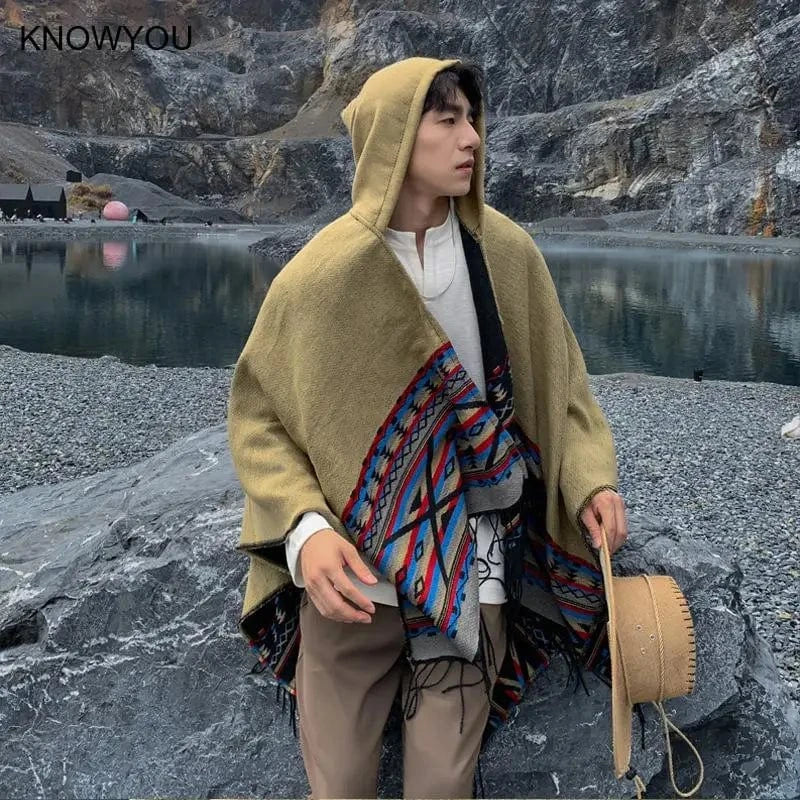 Poncho Homme Mexicain à Franges
