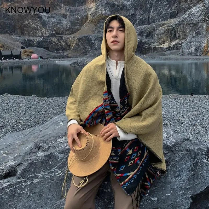 Poncho Homme Mexicain à Franges