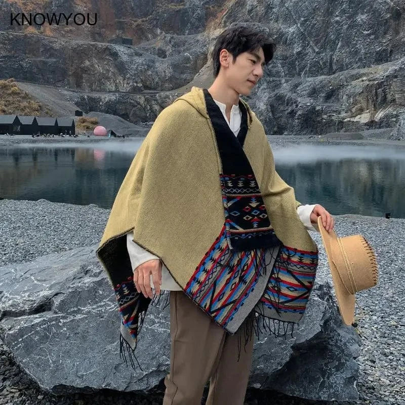 Poncho Homme Mexicain à Franges