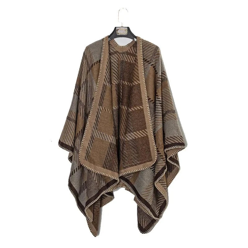 Poncho Homme Plaid Doux
