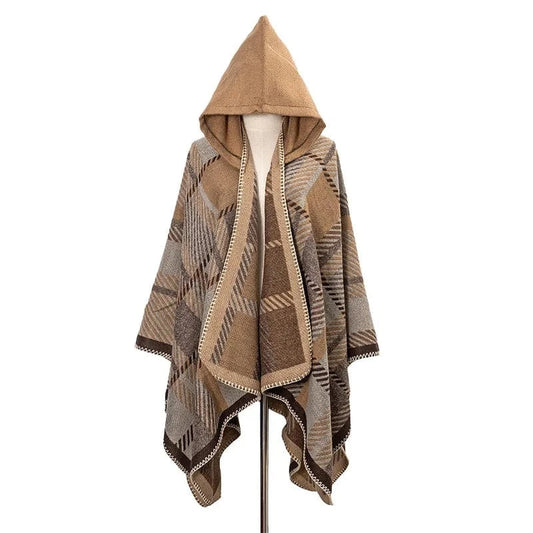 Poncho Homme Plaid Doux