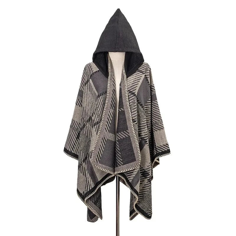 Poncho Homme Plaid Doux