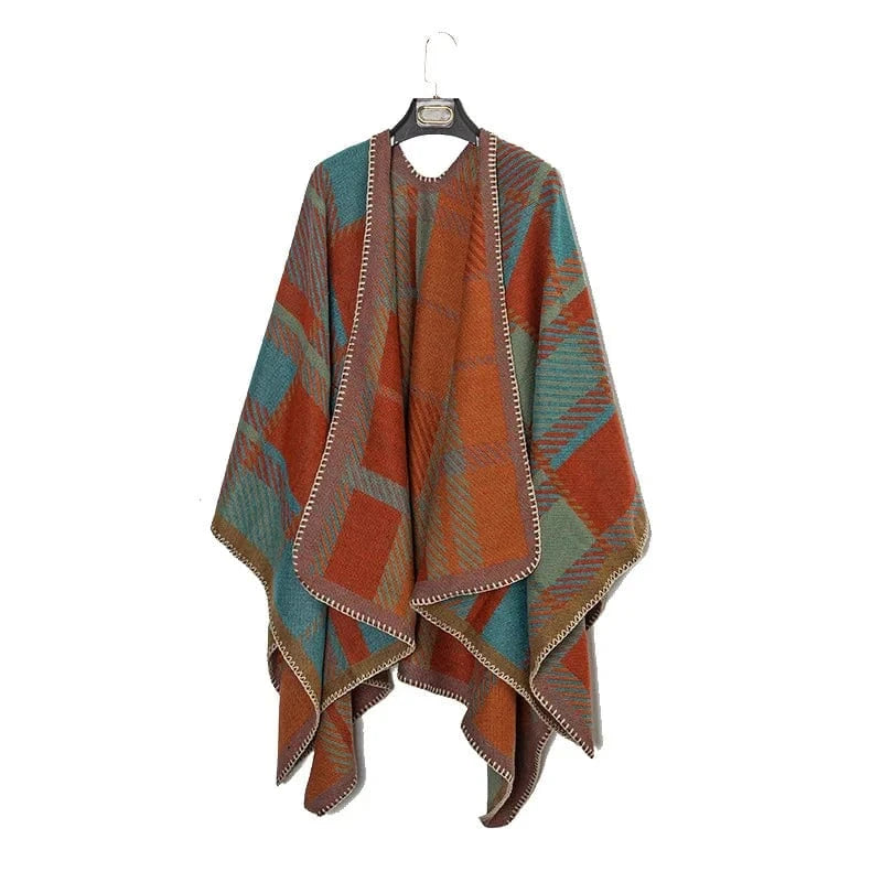 Poncho Homme Plaid Doux