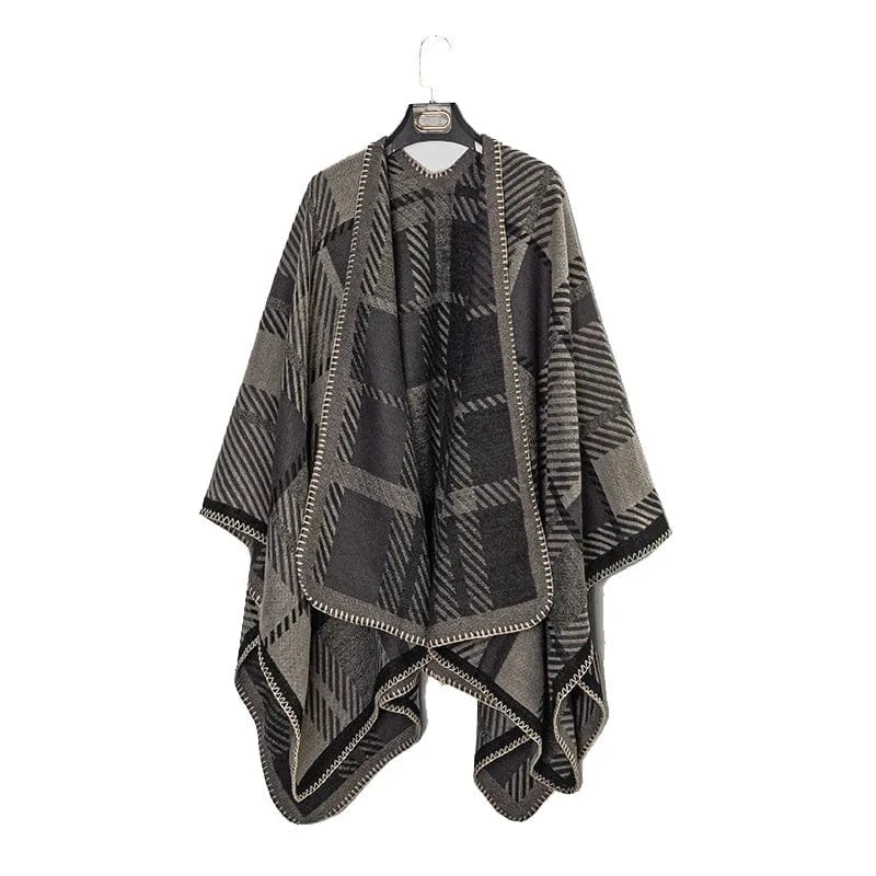 Poncho Homme Plaid Doux